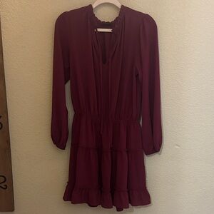 Vici Deep Red Long Sleeve Dress